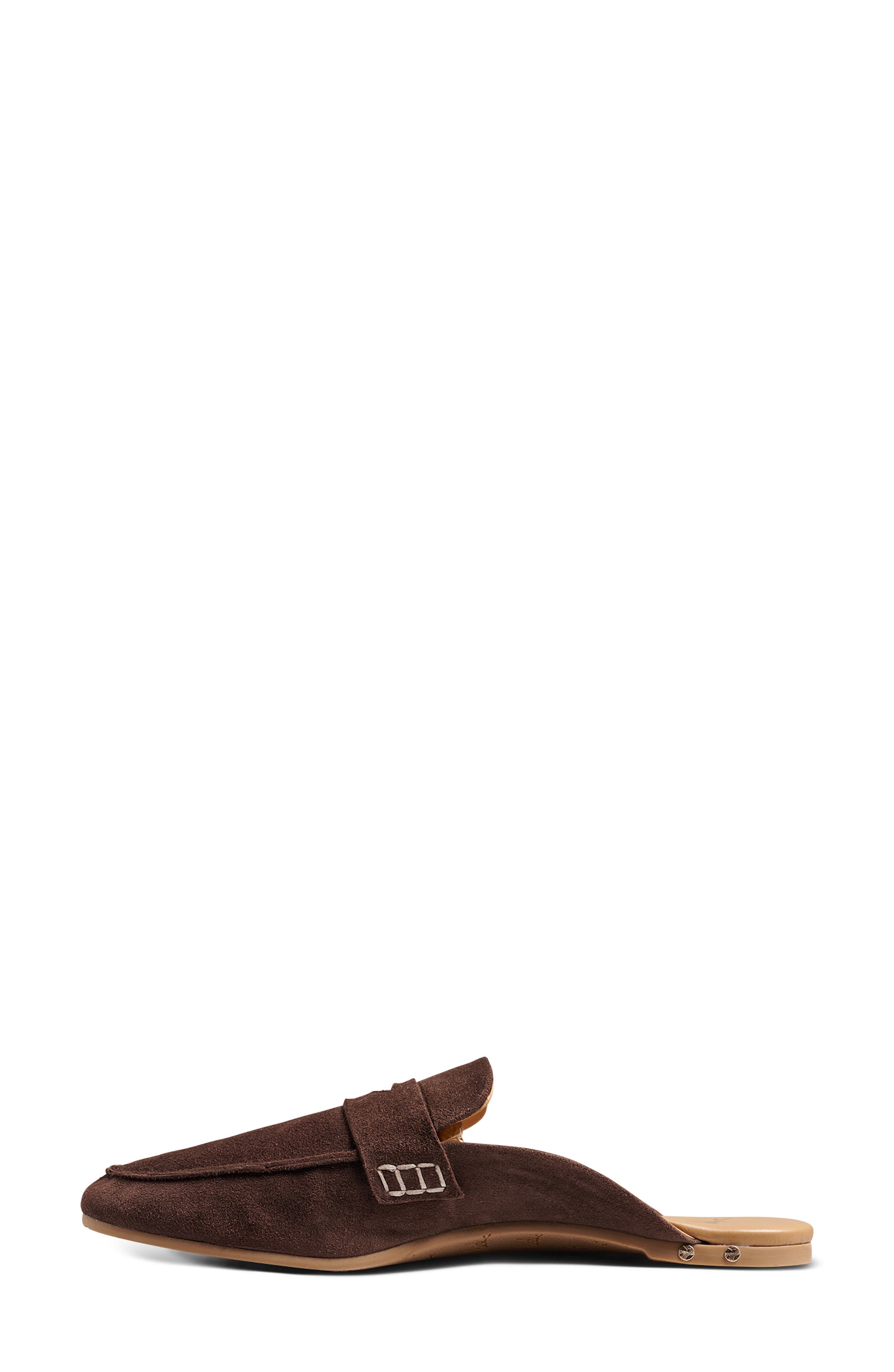 Mallard Leather Flat Mule, Alternate, color, COFFEE