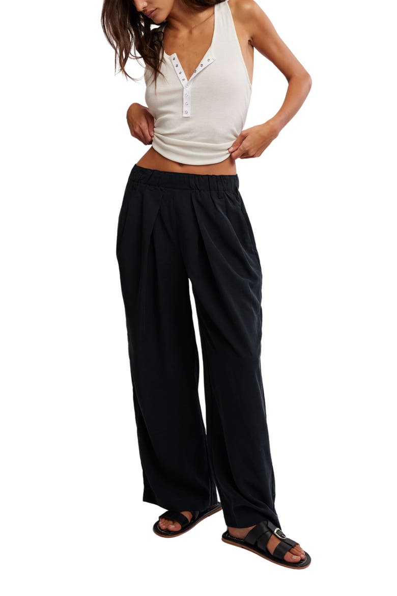 Nothin' to Say Wide Leg Pants, Alternate, color, BLACK