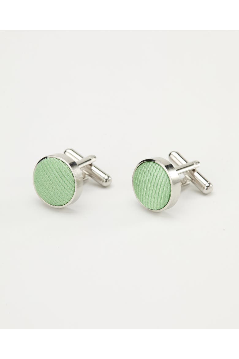 Twill Silk Cufflinks, Alternate, color, Apple Green