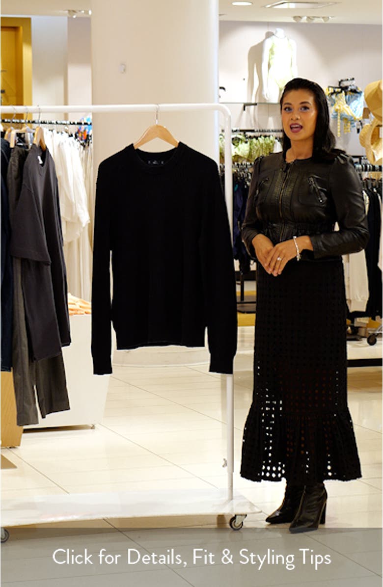Fine Rib Knit Cotton Crewneck Sweater, sales video thumbnail