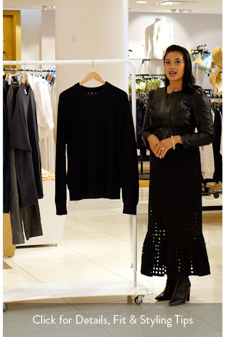Fine Rib Knit Cotton Crewneck Sweater video