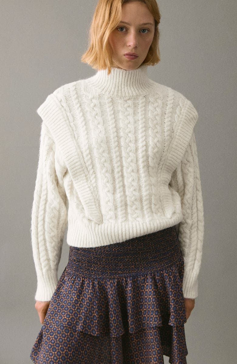 MANGO TEEN Smocked Waist Tiered Ruffle Skirt, Alternate, color, Navy