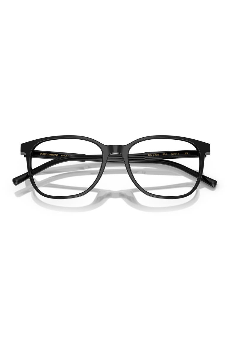 53mm Pillow Optical Glasses, Alternate, color, BLACK / DEMO LENS