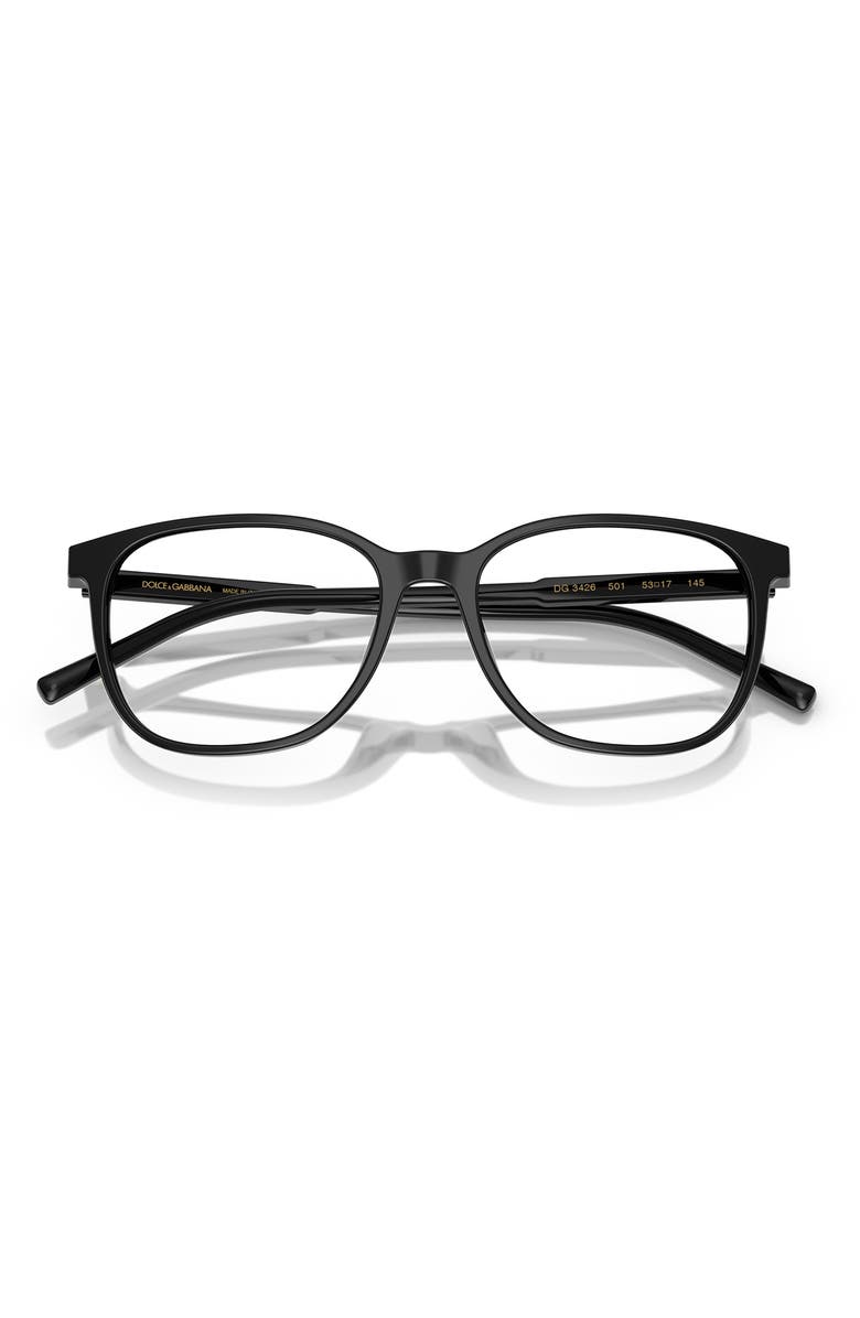 Dolce&Gabbana 51mm Pillow Optical Glasses, Alternate, color, Black / Demo Lens
