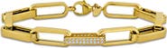 Julianna B. Cubic Zirconia Paperclip Bracelet 14k