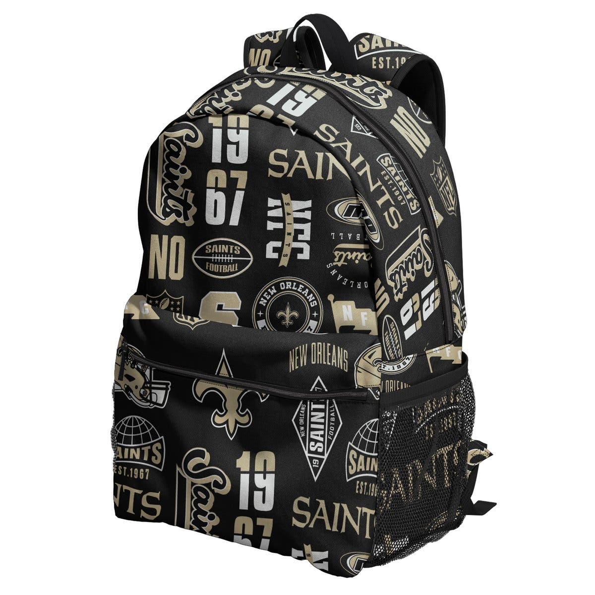 New Orleans Saints Backpack and Lunchbox Set, Alternate, color, Black