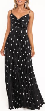 Petal & Pup Naira Dot Pleated Maxi Dress