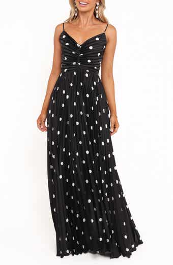 Petal & Pup Naira Dot Pleated Maxi Dress
