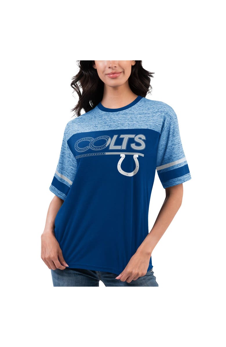 G-III 4HER BY CARL BANKS Women's G-III 4Her by Carl Banks Royal Indianapolis Colts Track T-Shirt, Alternate, color,