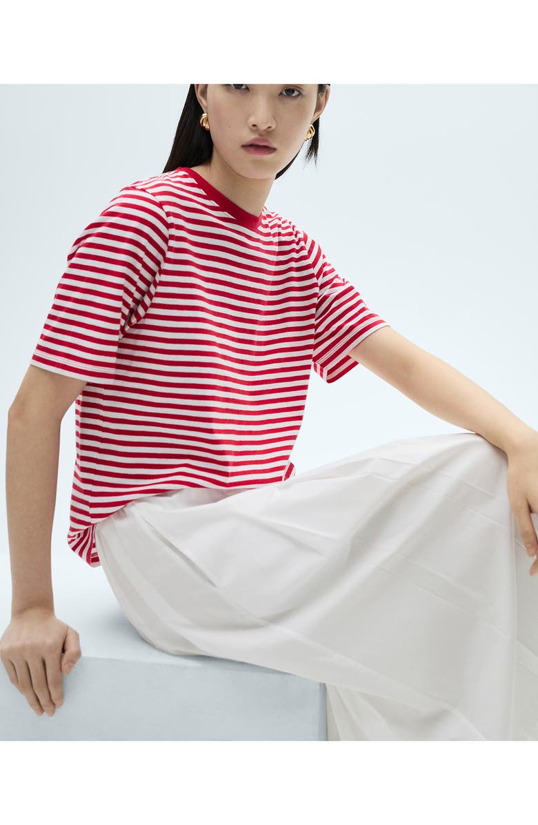 MANGO Pleated Cotton Midi Skirt, Alternate, color, White