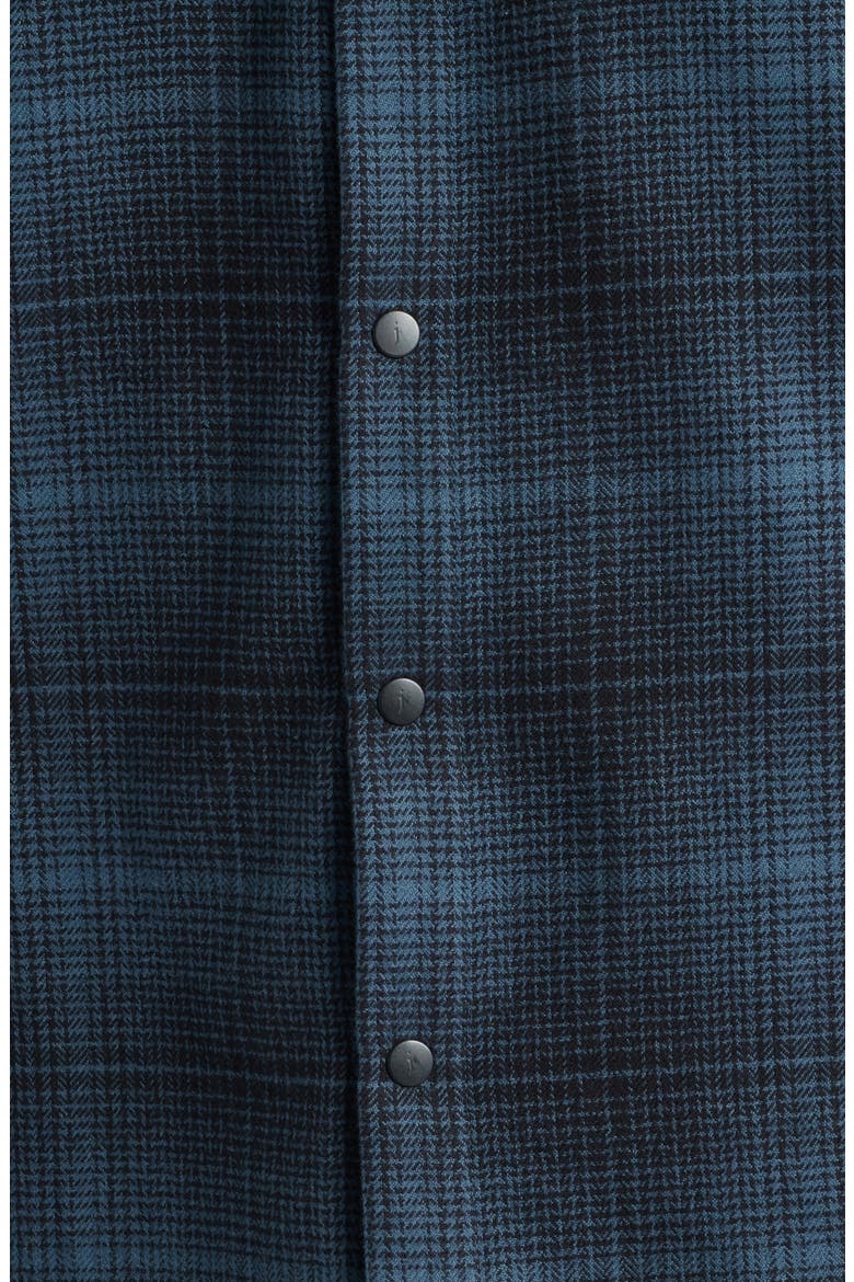 Dario Brushed Cotton Flannel Snap-Up Shirt, Alternate, color, TITANIUM BLUE
