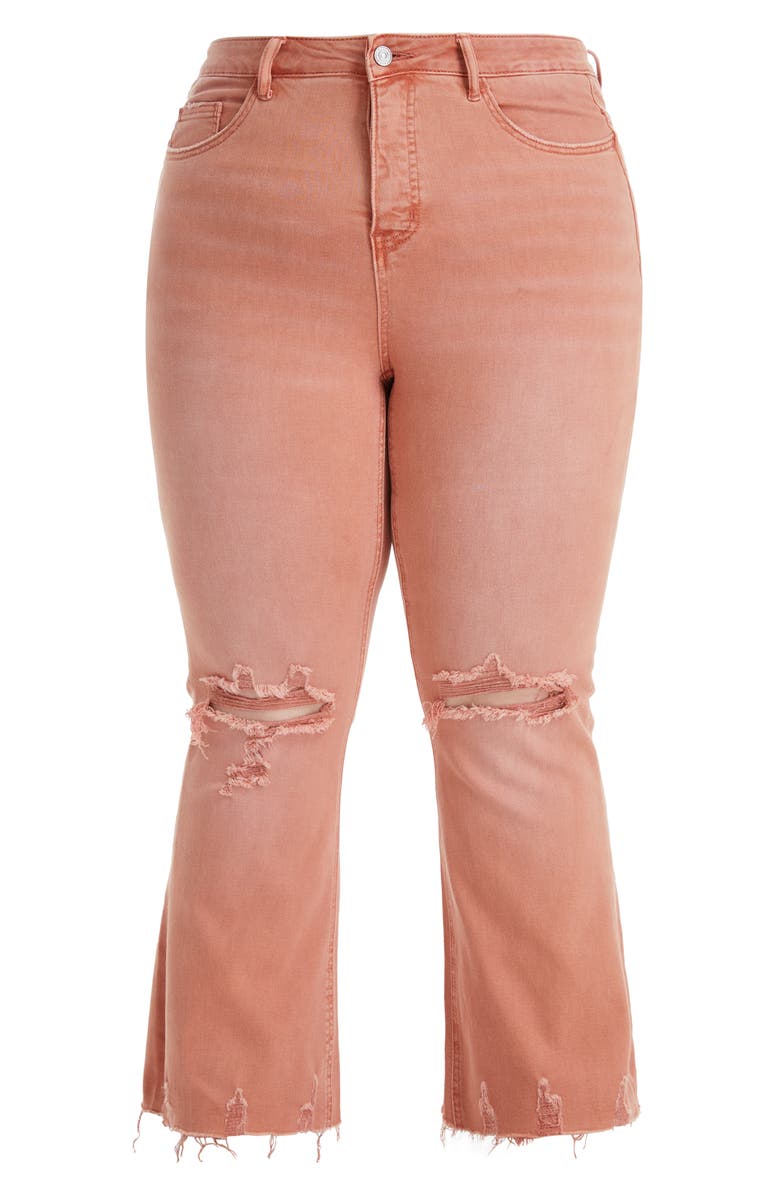 Bayeas Emily High Waist Distressed Straight Leg Jeans, Alternate, color, Orange