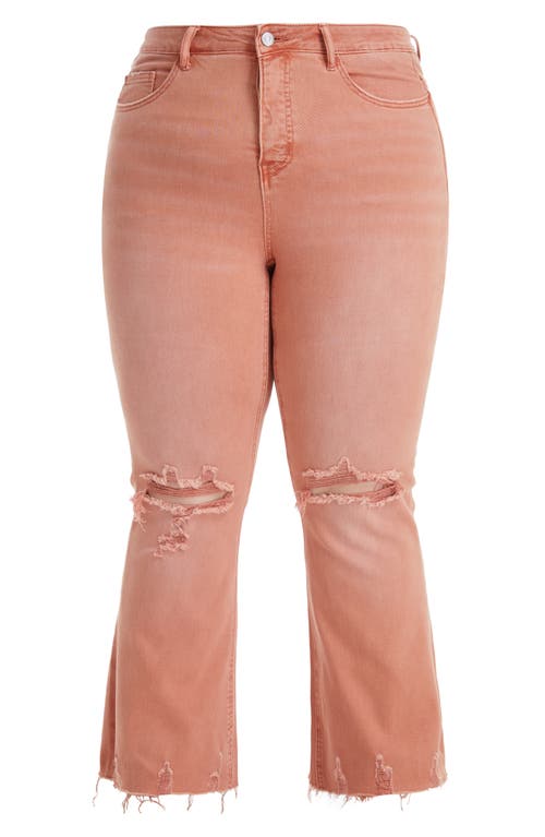 Bayeas Emily High Waist Distressed Straight Leg Jeans In Orange