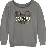 Mickey & Friends Junior's Grandma Plaid Logo Sweatshirt