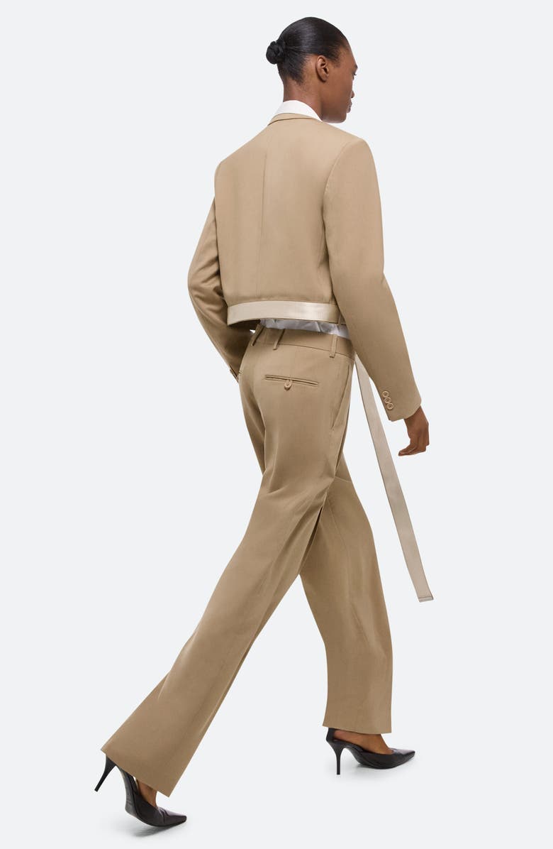 Helmut Lang Wool Wrap Crop Blazer, Alternate, color, Latte