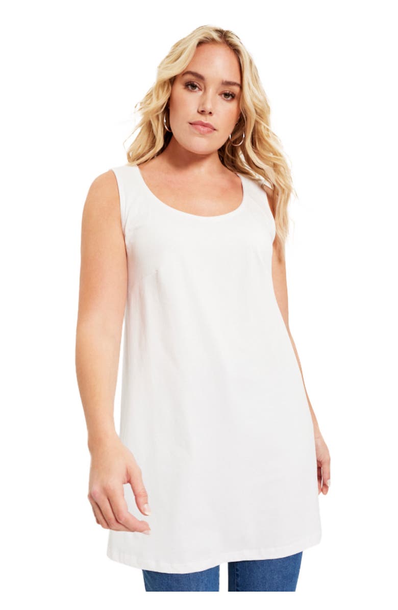 June + Vie Scoopneck One + Only Tunic Tank, Main, color, White