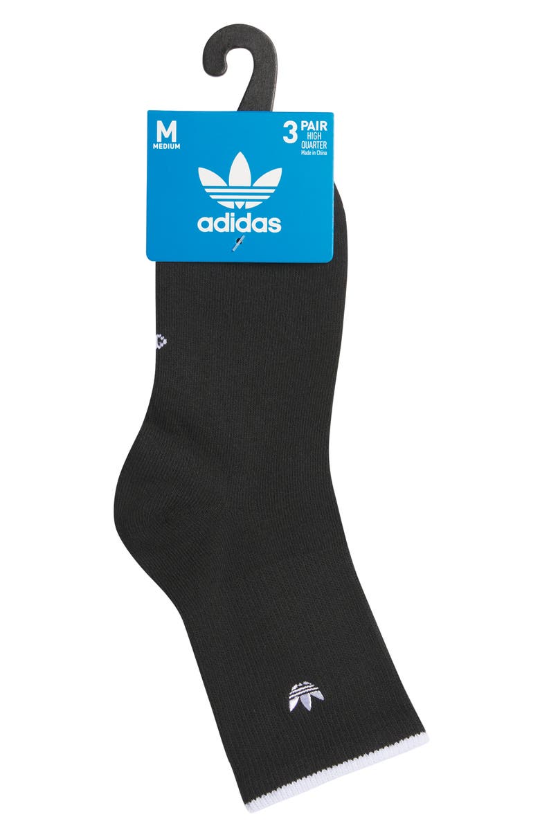 adidas Luna Assorted 3-Pack Ankle Socks, Alternate, color, Black