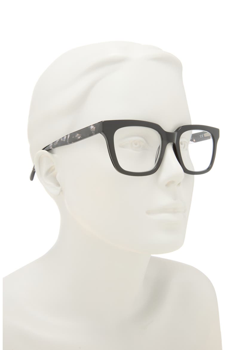 Chunky 51mm Square Optical Glasses, Alternate, color, BLACK