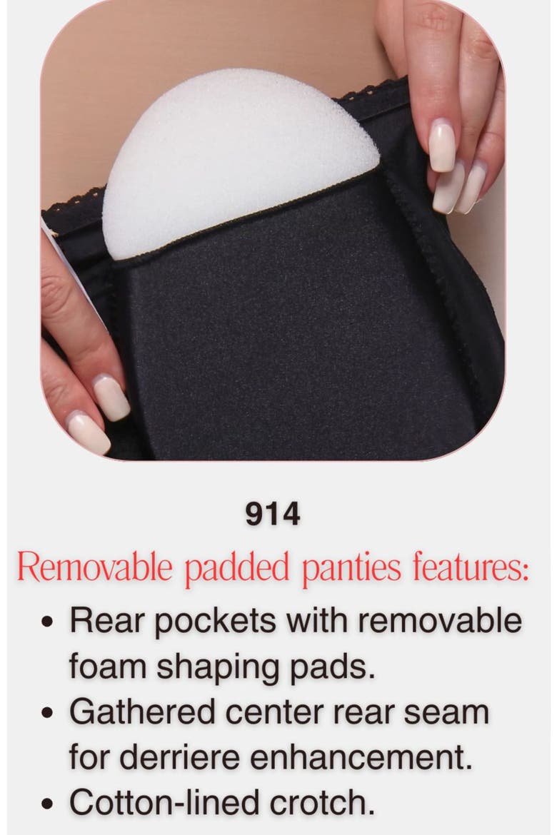 Padded Panty Brief With Removable Pads, Alternate, color, Black