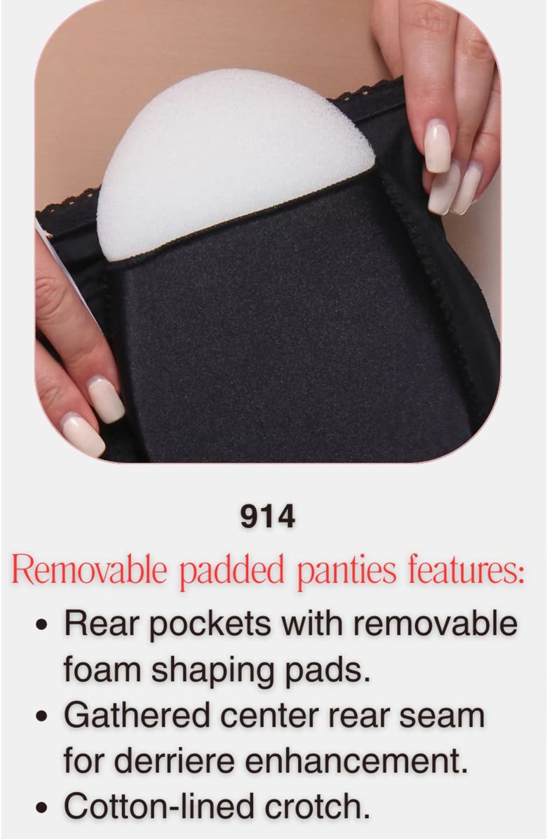 Rago Padded Panty Brief With Removable Pads, Alternate, color, Black