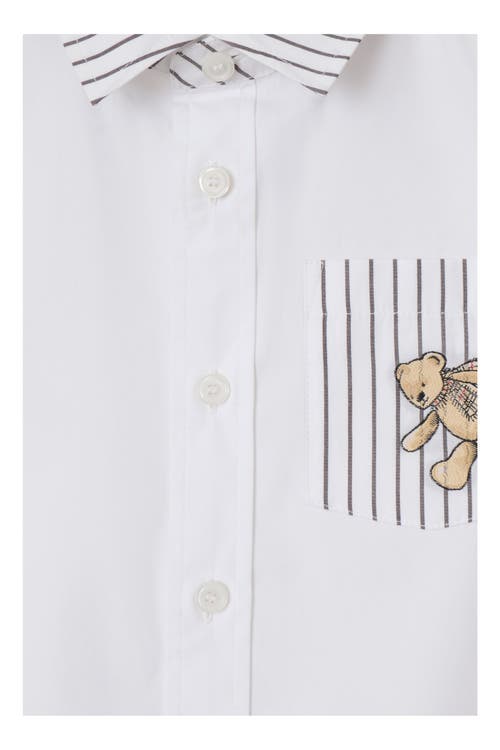 Burberry Thomas Bear Striped Cotton Shirt