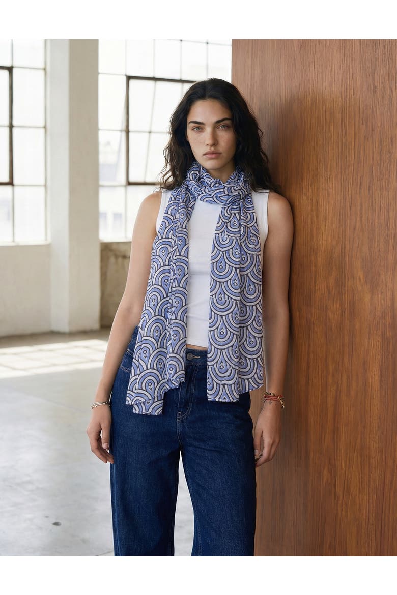 Peacock Blue Scarf, Alternate, color, Peacock Blue Scarf
