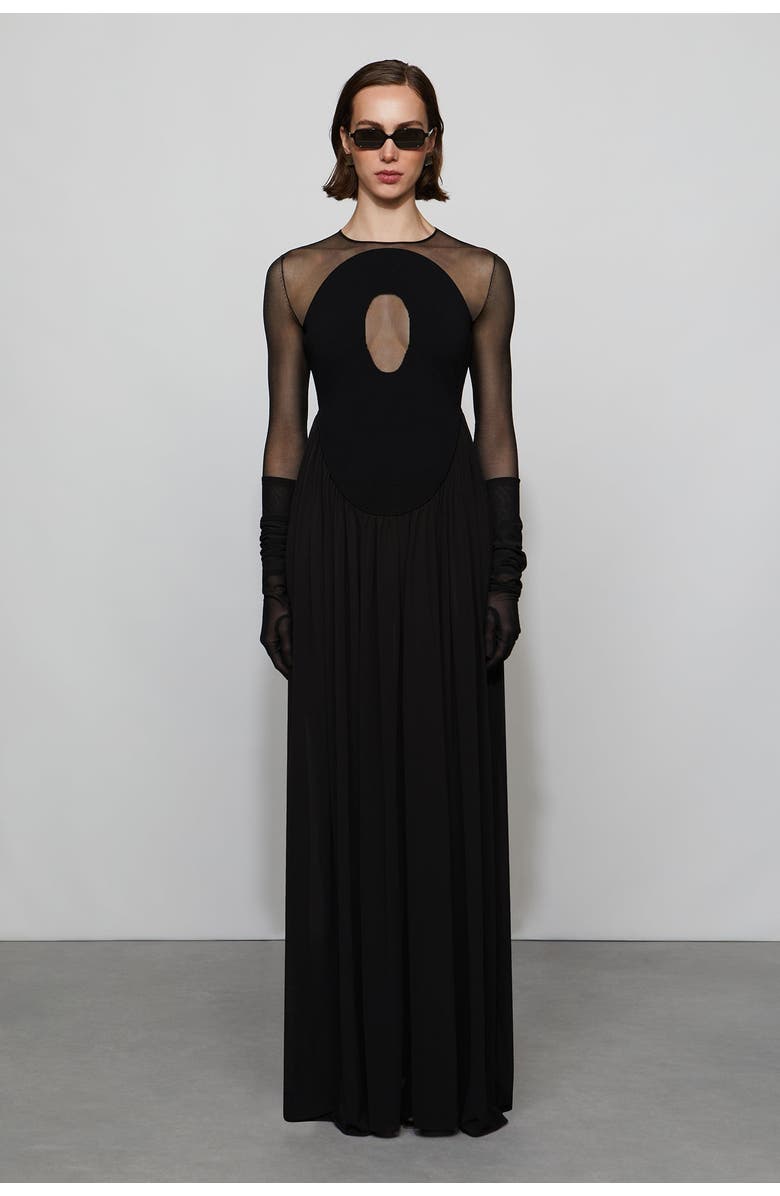 Et Ochs Suri Knit Combo Gown, Main, color, Black