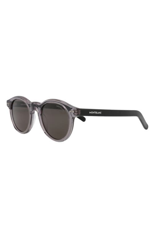 Montblanc 49mm Round Sunglasses