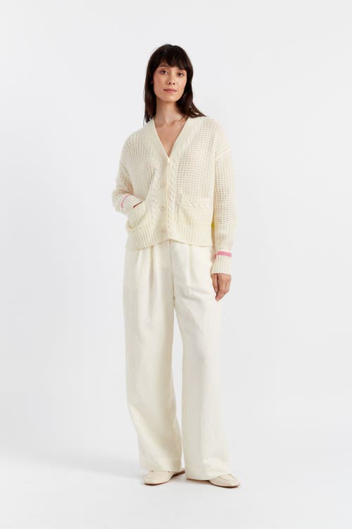 Chinti & Parker Penzance Wool Cashmere Cardigan In Cream/multi
