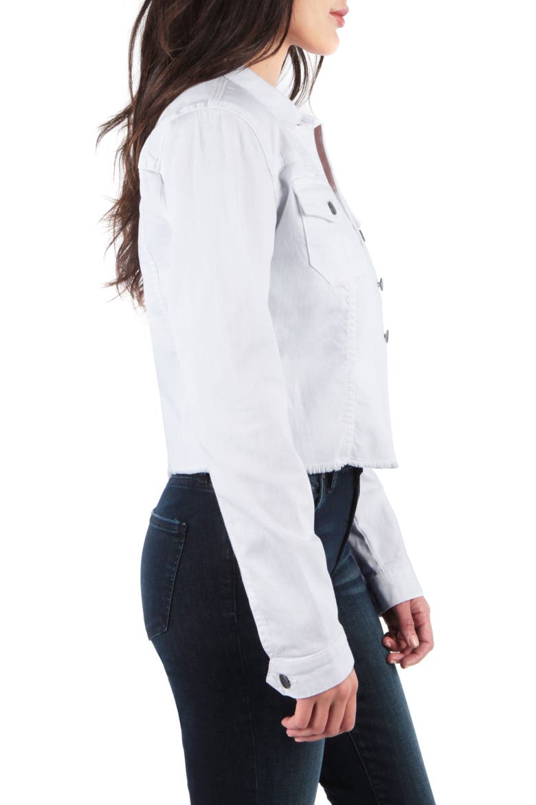 Kara Denim Jacket, Alternate, color, OPTIC WHITE