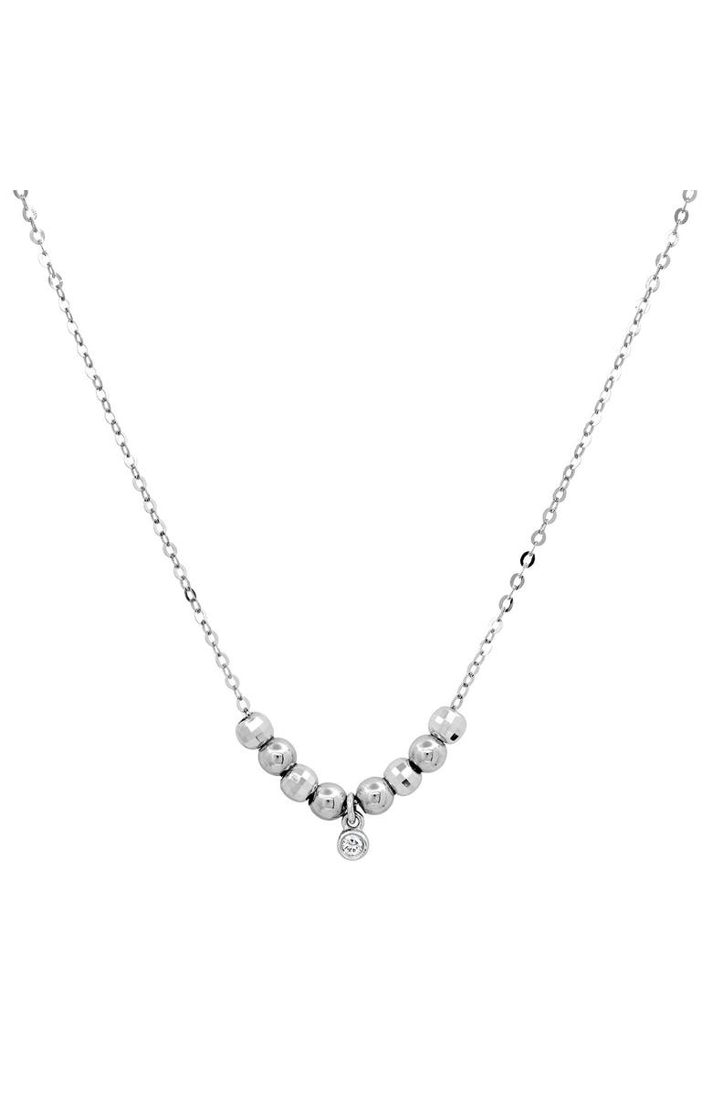 ELLIOT YOUNG MOVEABLE BEADED DIAMOND DROP NECKLACE, Main, color, White Gold