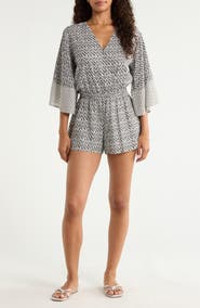 Elan Print Cover-Up Romper