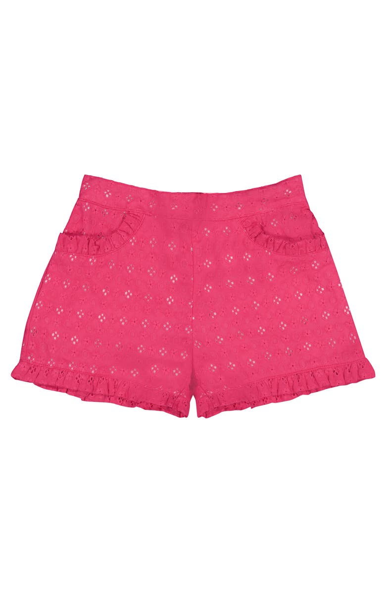 Busy Bees Phoebe Pocket Shorts Pink Eyelet, Main, color, Pink Eyelet