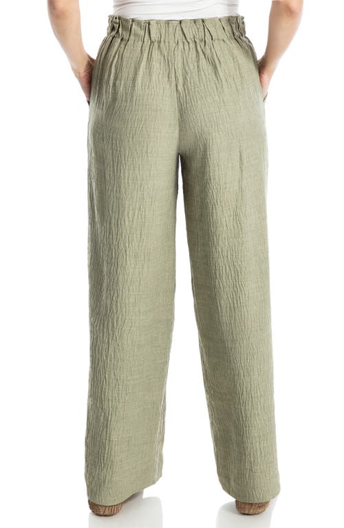 Max Studio Pleated Woven Pants In Green