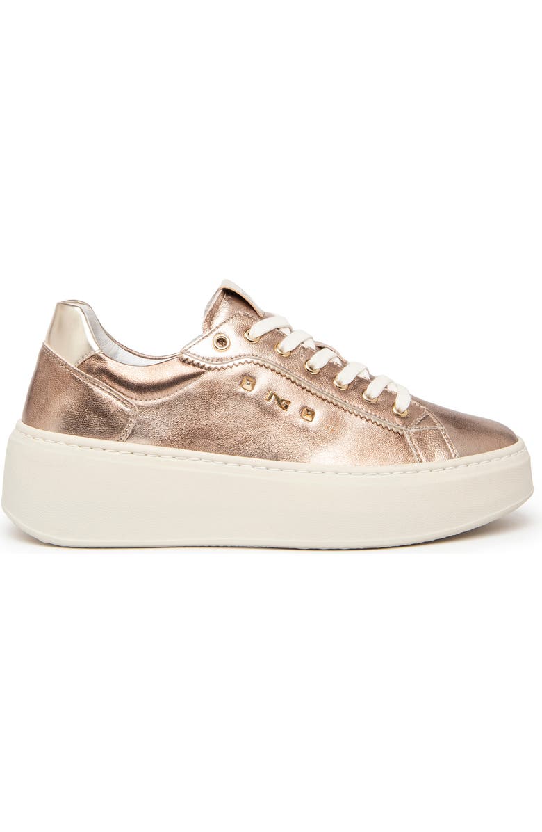 NeroGiardini Metallic Platform Sneaker, Alternate, color, Gold