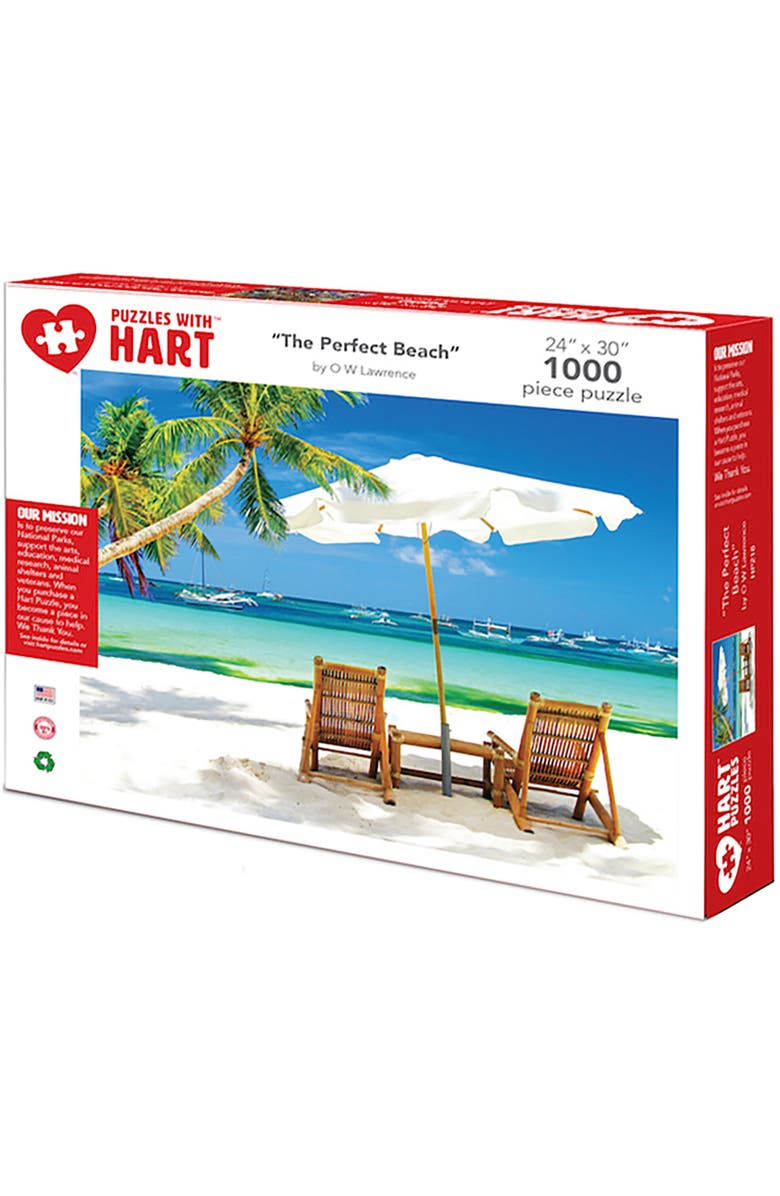 Hart Puzzles The Perfect Beach by O W Lawrence, 24 x 30 Inches, 1000 Piece Puzzle, Main, color, Multicolored
