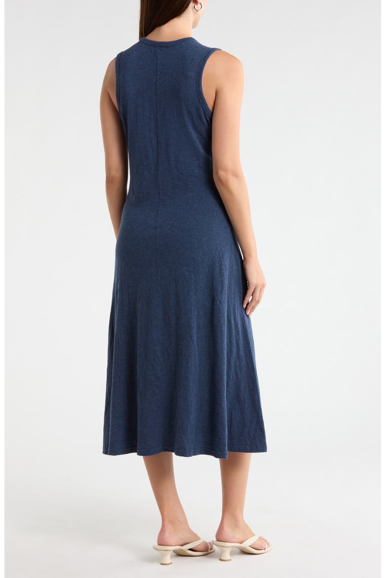 Sleeveless Cotton Jersey Midi Dress, Alternate, color, NAVY HEATHER