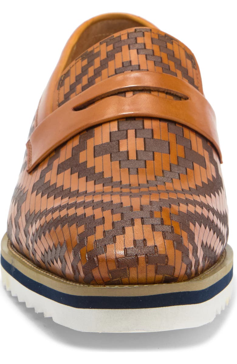 Maison Forte Marbella Woven Penny Loafer, Alternate, color, Cognac