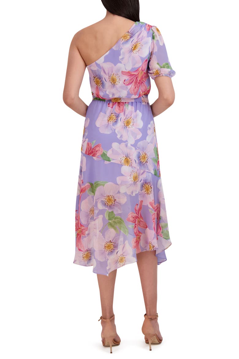 Floral One-Shoulder Asymmetric Hem Dress, Alternate, color, LILAC/MULTI