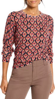 NIC+ZOE Harvest Ikat Pure Cotton Crewneck Sweater