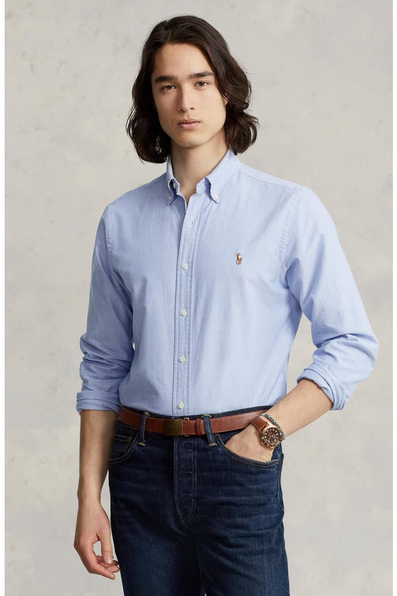 Classic Oxford Button-Down Sport Shirt, Alternate, color, BLUE