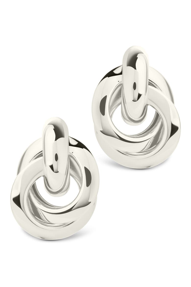 Ashton Layered Knocker Stud Earrings, Alternate, color, SILVER