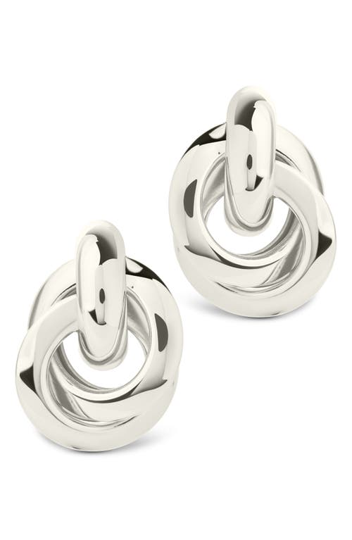 Sterling Forever Ashton Layered Knocker Stud Earrings In Silver