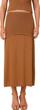 Solid & Striped Amara Pointelle Rib Midi Skirt