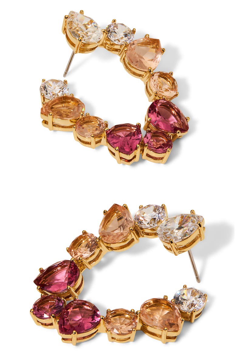 Mojito Pink Front-to-Back Earrings, Main, color, GOLD