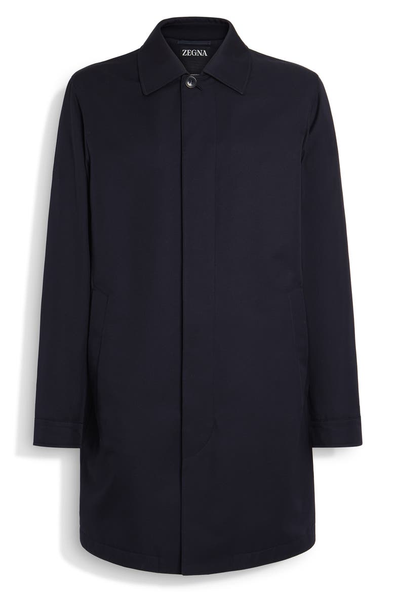 Water Repellent Microfiber Twill Raincoat, Alternate, color, NAVY BLUE