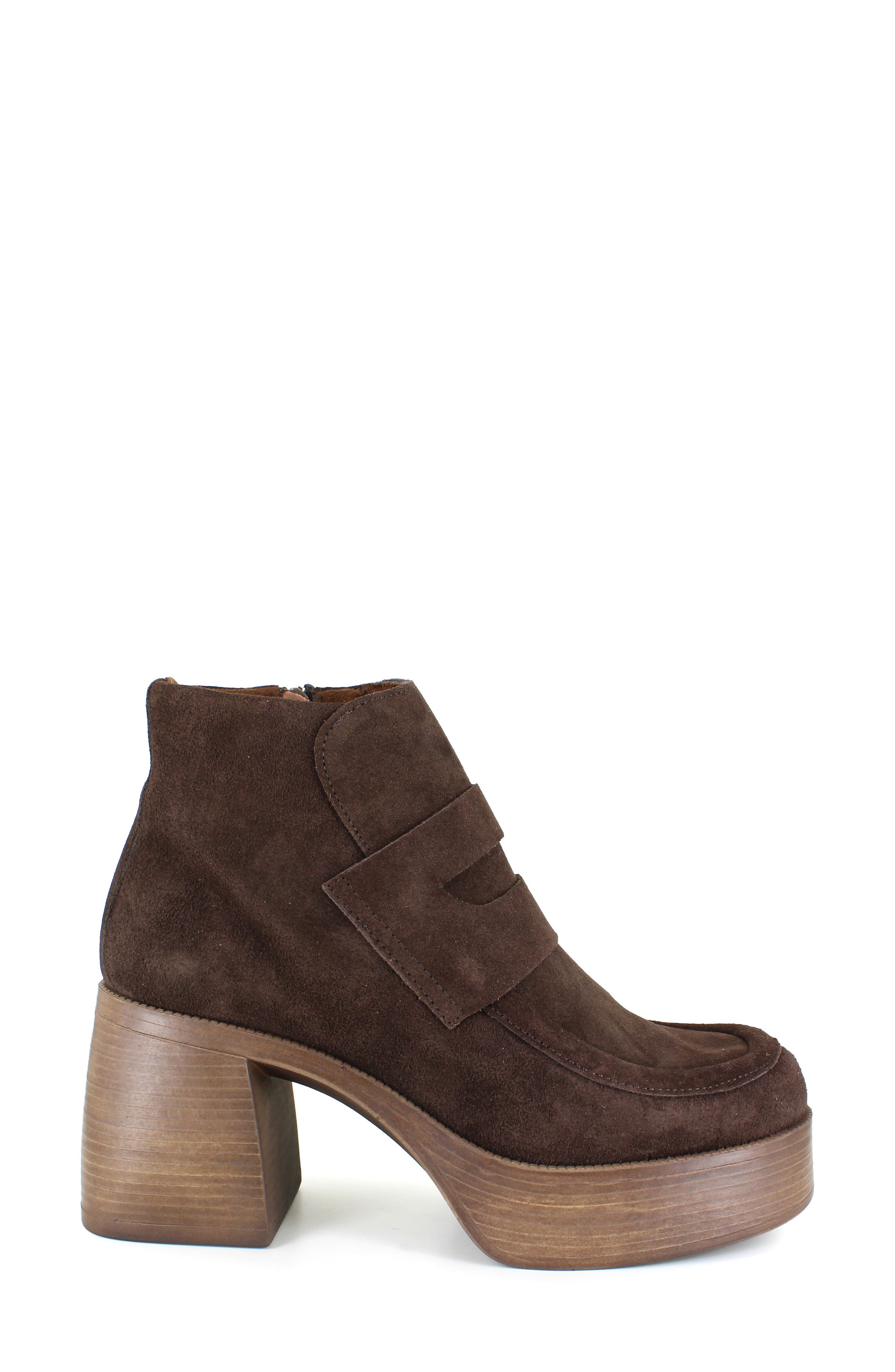 Bertina Water Resistant Platform Bootie, Alternate, color, BROWN SUEDE