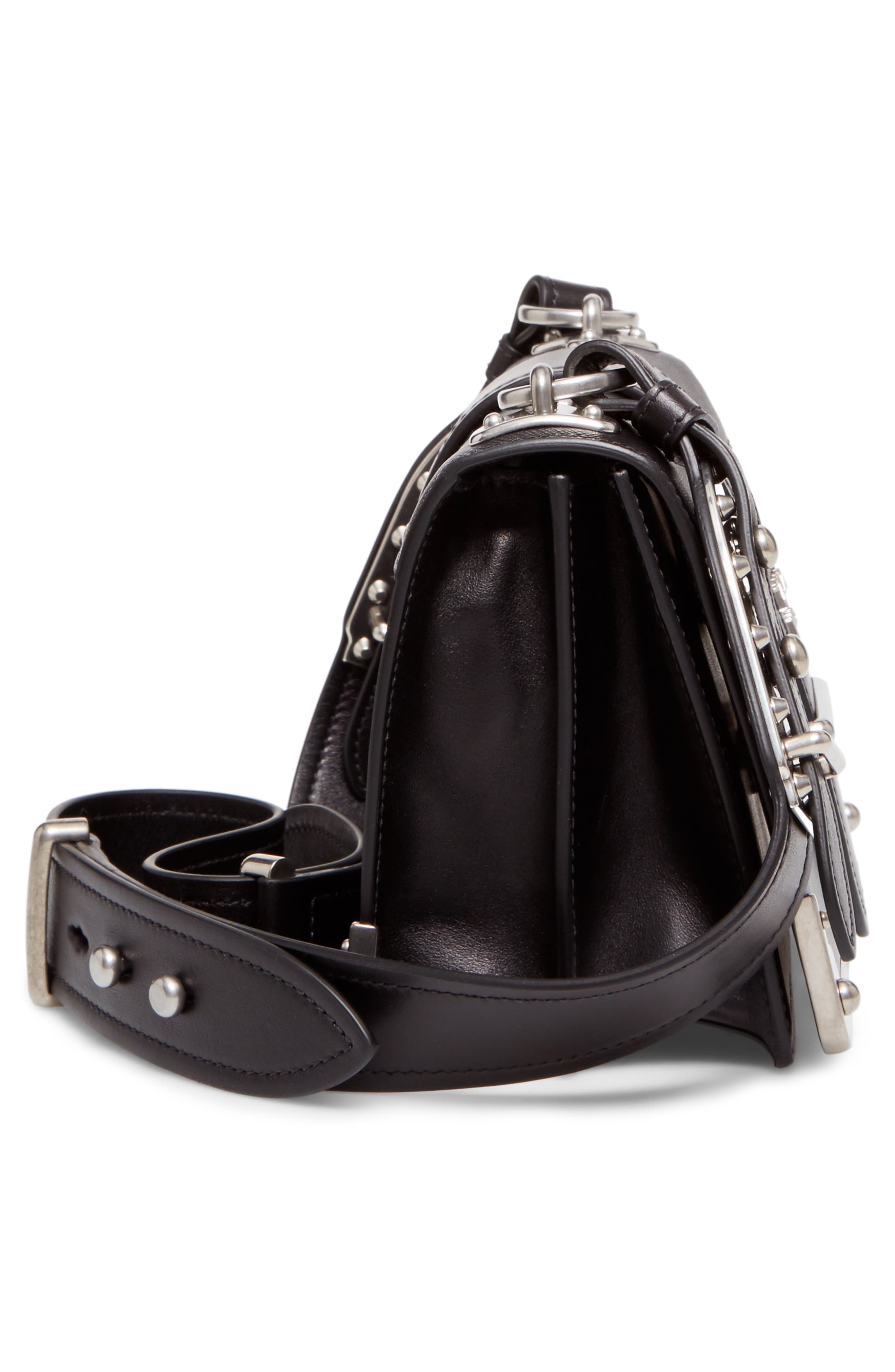 Prada Cahier City Calfskin & Saffiano Shoulder Bag, Alternate, color, 