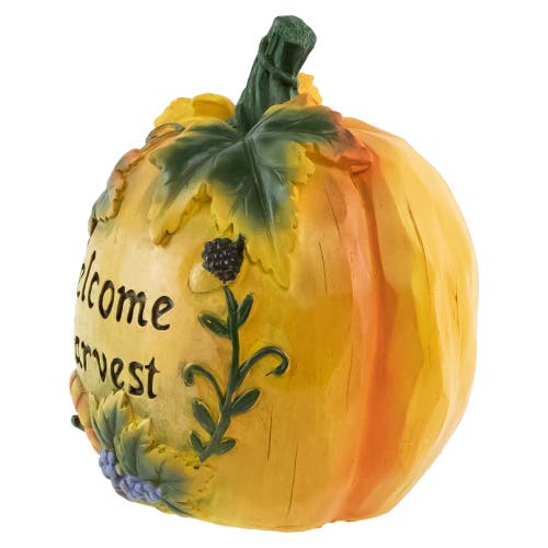 Northlight Autumn "welcome Harvest" Pumpkin Thanksgiving Decoration In Multi