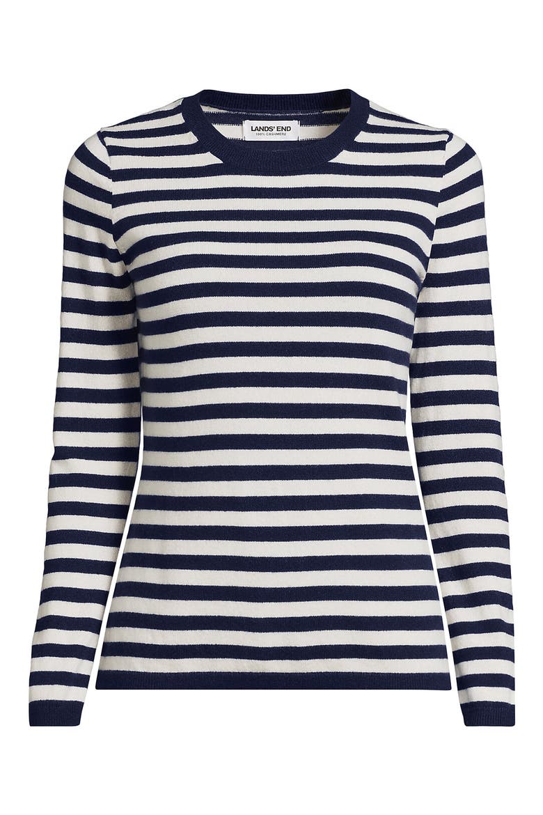 Cashmere Sweater, Alternate, color, Deep Sea Navy/Ivory Stripe